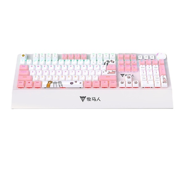 Cute cherry blossom pink mechanical keyboard 46