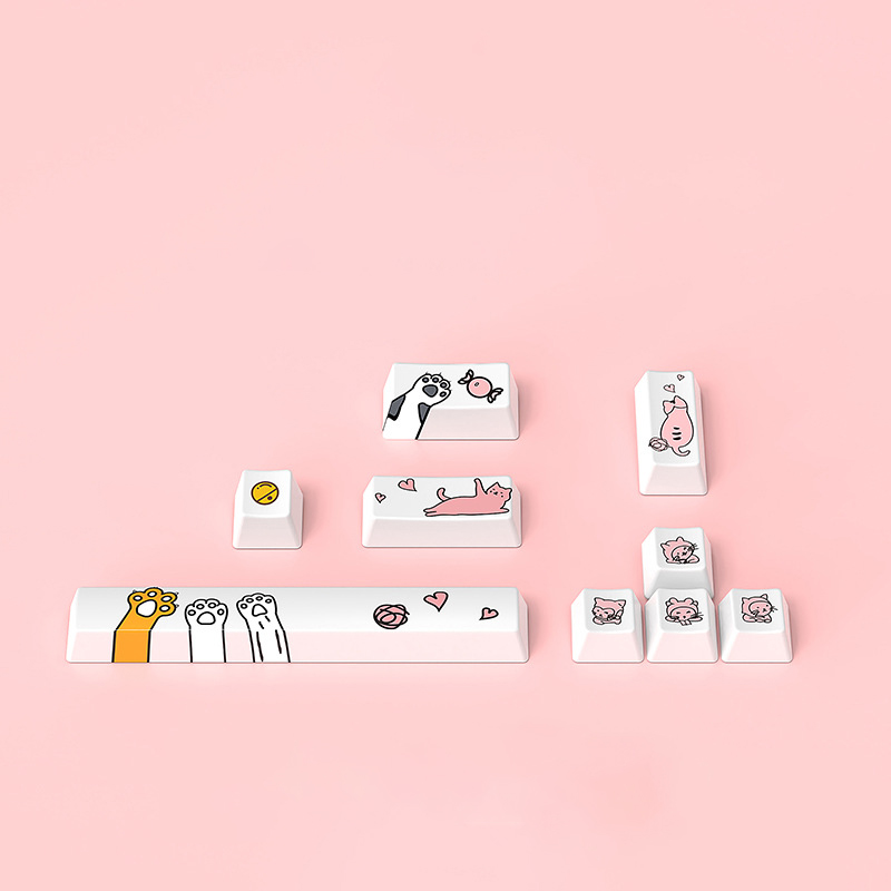 Cute cherry blossom pink mechanical keyboard 46