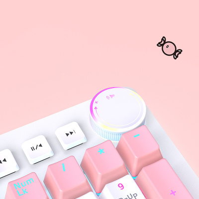 Cute cherry blossom pink mechanical keyboard 46