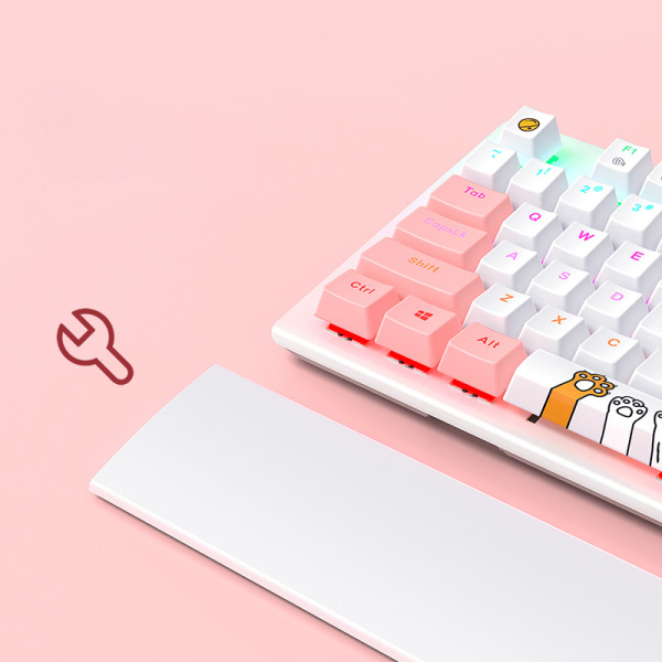 Cute cherry blossom pink mechanical keyboard 46