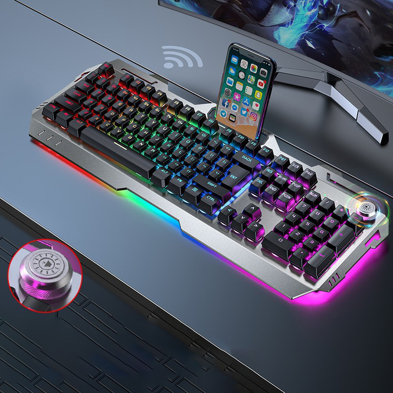 Forward wireless keyboard with mechanical feel and rechargeable 61