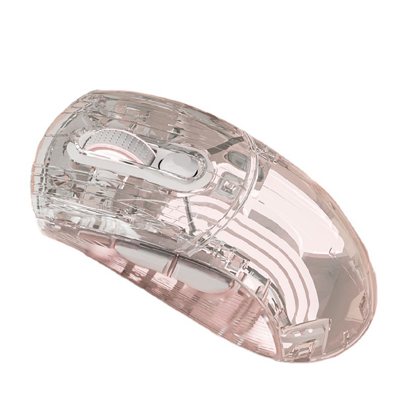 Q8 transparent crystal gaming mouse with six levels of mute adjustment 73
