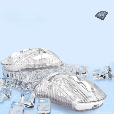 Q8 transparent crystal gaming mouse with six levels of mute adjustment 73