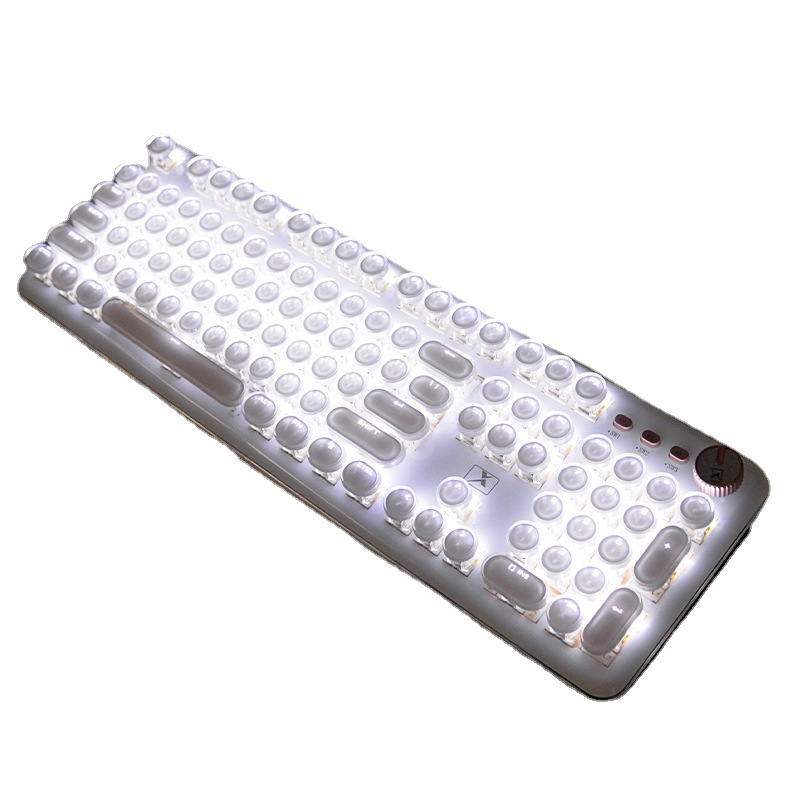 High-quality mechanical keyboard fully transparent punk wired keyboard 05