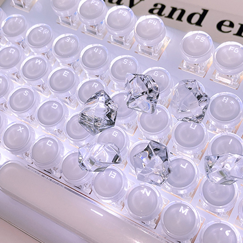 High-quality mechanical keyboard fully transparent punk wired keyboard 05