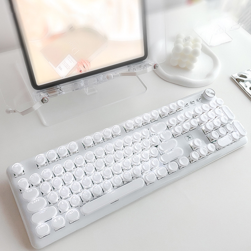 High-quality mechanical keyboard fully transparent punk wired keyboard 05
