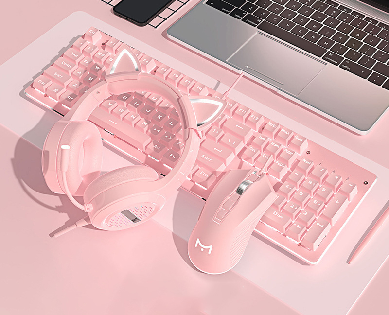 Mechanical keyboard pink girl game green switch high value 30