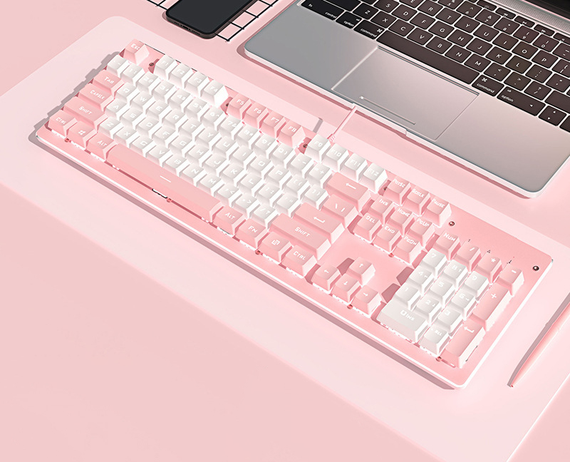 Mechanical keyboard pink girl game green switch high value 30