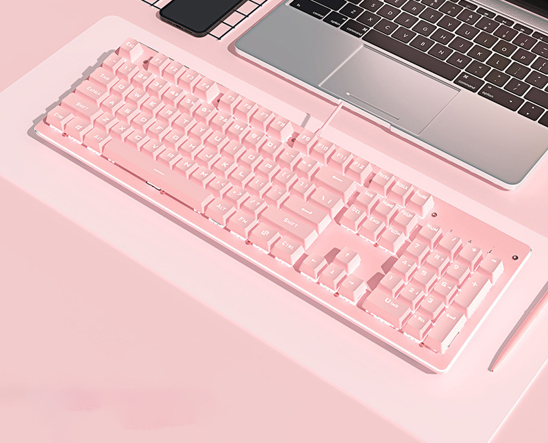 Mechanical keyboard pink girl game green switch high value 30