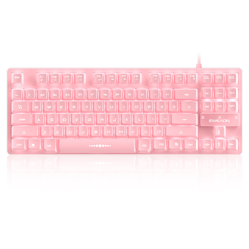 Mechanical touch pink keyboard gaming game 87 keys 32