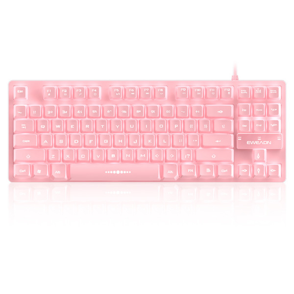 Mechanical touch pink keyboard gaming game 87 keys 32