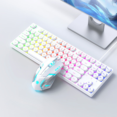 Mechanical touch pink keyboard gaming game 87 keys 32