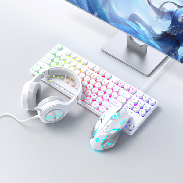 Mechanical touch pink keyboard gaming game 87 keys 32