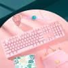 Pink Mechanical Keyboard Mouse Green Black Axis Keyboard 36
