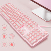 Pink Mechanical Keyboard Mouse Green Black Axis Keyboard 36