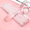 Pink Mechanical Keyboard Mouse Green Black Axis Keyboard 36