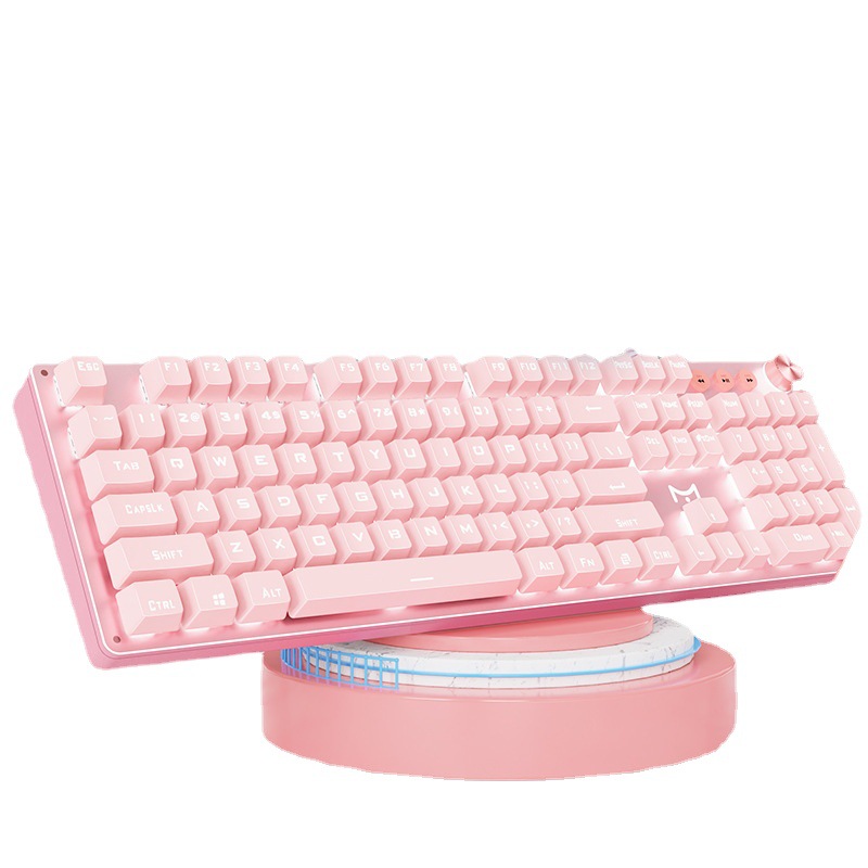 Pink Mechanical Keyboard Mouse Green Black Axis Keyboard 36