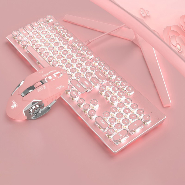 Pink special keyboard for e-sports games 48