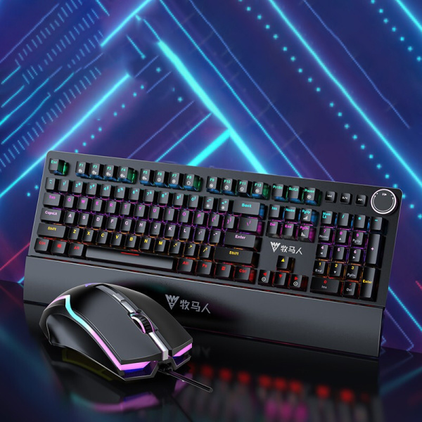 wired black mechanical keyboard mouse notebook 18