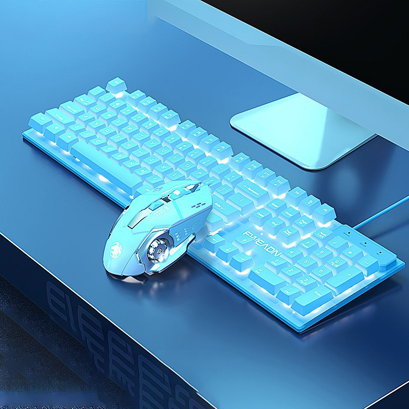 Wired office dual color matching keyboard and mouse 27