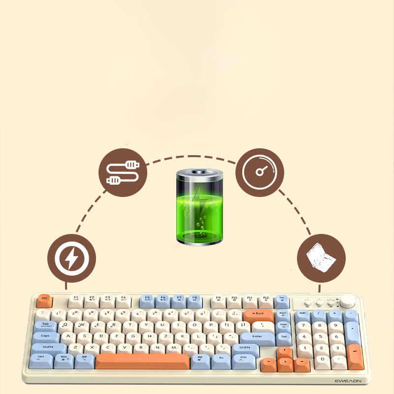 Wireless bluetooth keyboard mechanical feel mute office keyboard 16