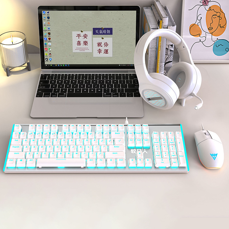 Wrangler K100 mechanical keyboard blue and white double spell 43