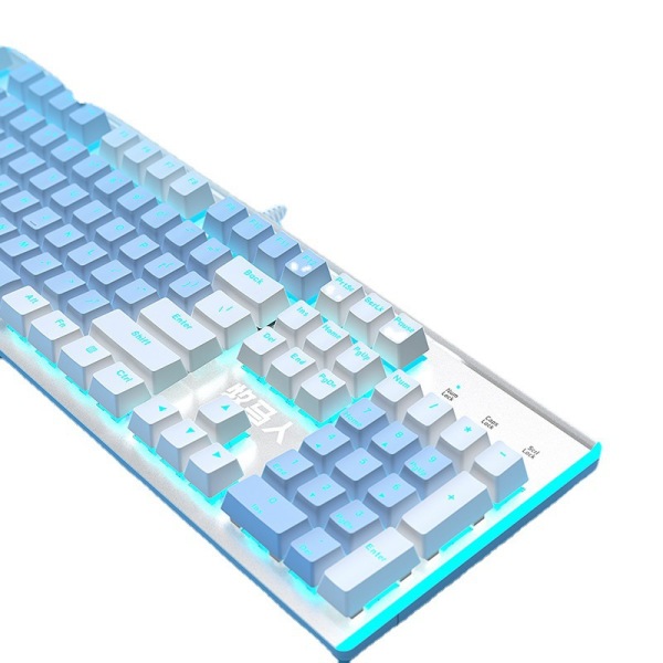 Wrangler K100 mechanical keyboard blue and white double spell 43